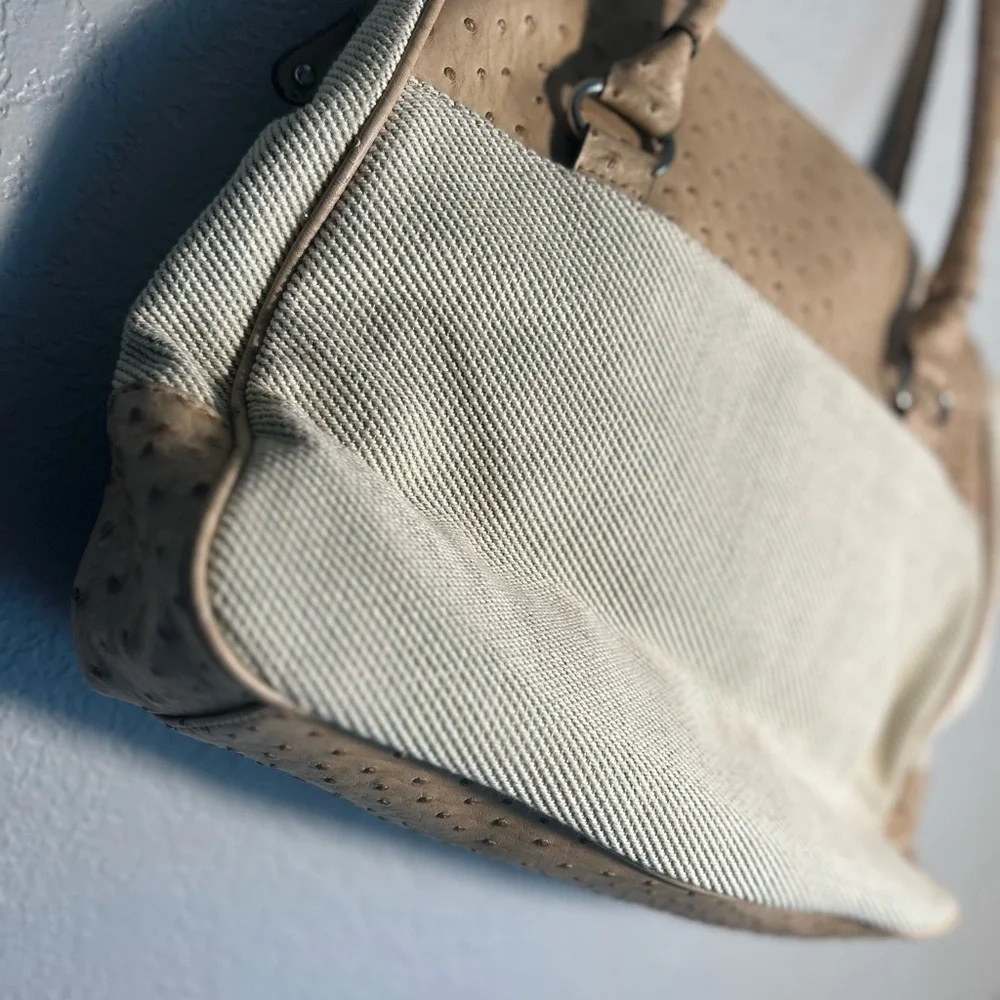 London Fog Tan and Cream Shoulder Bag